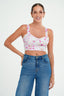Lace Up Floral Corset Top