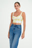 Lace Up Floral Corset Top