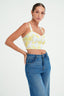 Lace Up Floral Corset Top