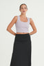 Anne Neck Crop Top -  Light Purple