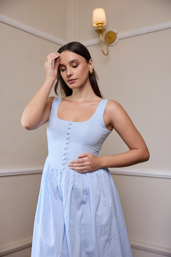 Lucia Button Midi Dress