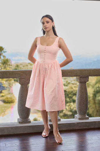 Lucia Button Midi Dress