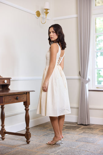 Lucia Button Midi Dress