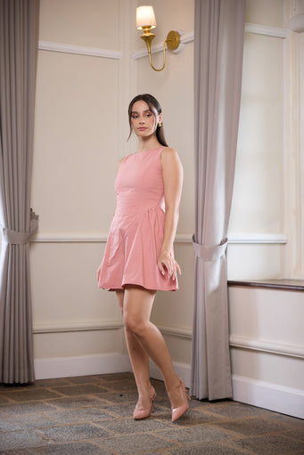 Samaria Boat Neck Mini Dress