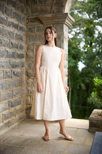 Samaria Boat Neck Midi Dress