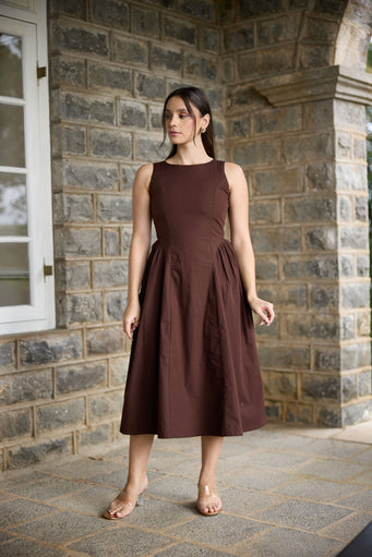 Samaria Boat Neck Midi Dress