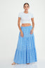 Tiered Check Printed Maxi Skirt