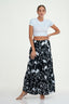 Tiered Printed Maxi Skirt