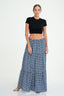 Tiered Check Printed Maxi Skirt