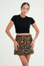 Satin Printed Mini Skirt