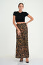 Satin Printed Maxi Skirt