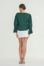 Ruffled Tie Front Long Sleeve Top