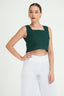 Wide Strap Square Neck Crop Top