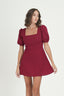 Square Neck A-line Short Dress