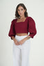 Crop Top with Balloon Sleeve