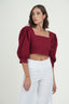 Crop Top with Balloon Sleeve