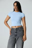 Basic High Neck Short Sleeve Top