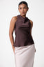 Alcea Cowl Neck Satin Top