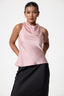 Alcea Cowl Neck Satin Top