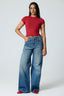 Basic High Neck Short Sleeve Top