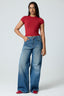 Basic High Neck Short Sleeve Top