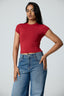 Basic High Neck Short Sleeve Top