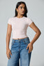 Basic High Neck Short Sleeve Top