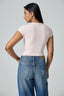 Basic High Neck Short Sleeve Top