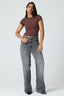 Basic High Neck Short Sleeve Top