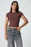 Basic High Neck Short Sleeve Top