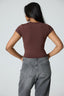Basic High Neck Short Sleeve Top