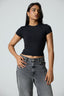 Basic High Neck Short Sleeve Top