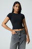 Basic High Neck Short Sleeve Top