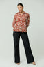 Long Sleeve Oversized Print Shirt