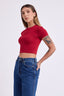 High Neck Crop Top T-shirt