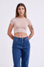 High Neck Crop Top T-shirt