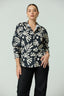 Button Up Oversized Print Shirt