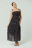 Shoulder Tie Smoking Maxi Dress