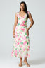 Floral Ruffle Strap Midi Dress