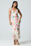Floral Ruffle Strap Midi Dress