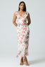 Floral Ruffle Strap Midi Dress