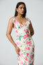 Floral Ruffle Strap Midi Dress